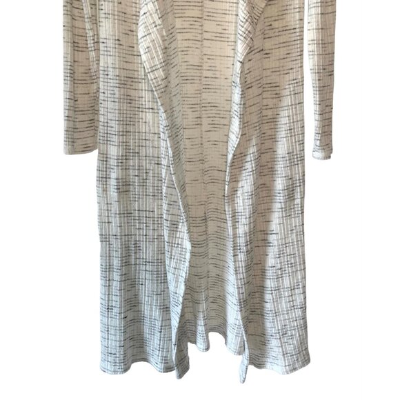 ANTHROPOLOGIE SATURDAY SUNDAY White + Gray Ribbed Knit Open-Front Cardigan XS - Picture 8 of 10